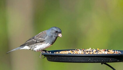 Naklejka premium Small bird eating seed