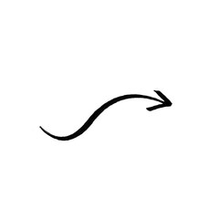 Black Wavy Arrow Pointing Right Smooth Curved Line White Background Dynamic Direction
