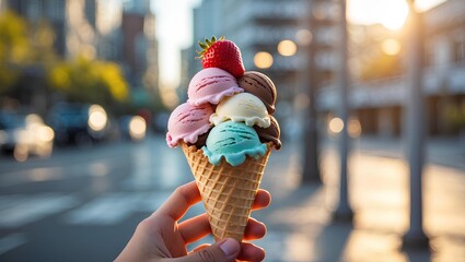 ice cream cone in the park