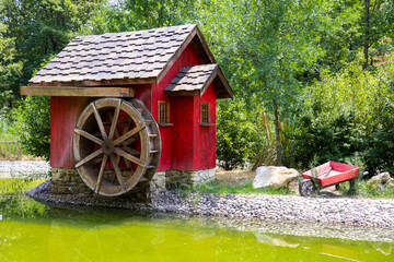water mill in the woods