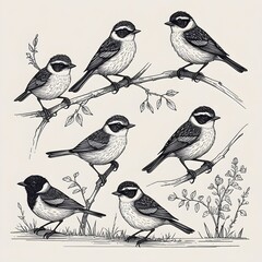 Fototapeta premium seamless pattern with birds