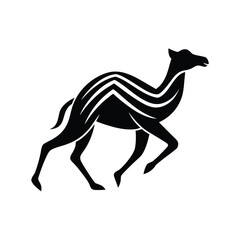 Running camel silhouette vector