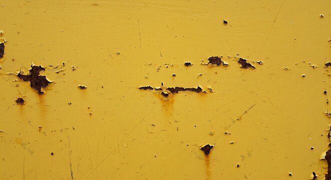 Rusted Yellow Metal with Peeling Paint.