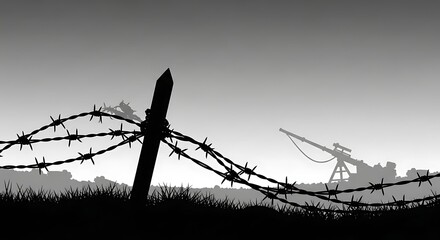 World War One Battlefield Silhouette.