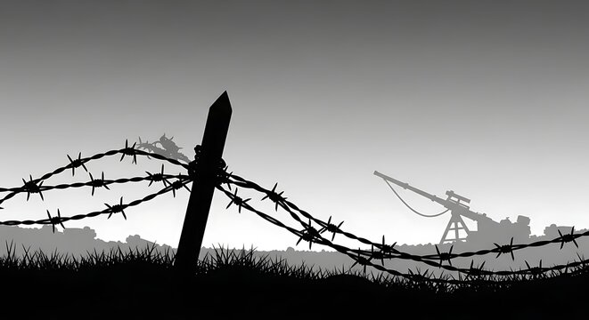 World War One Battlefield Silhouette.