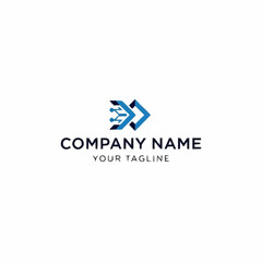 Fototapeta premium Abstract logo design with interconnected shapes and a technological theme.