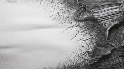 Close-up texture of burnt old paper with charred blackened edges, warm dramatic lighting, sepia and brown tones, highly detailed surface cracks, cinematic storytelling mood, sense of history and fragi