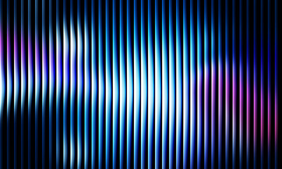 Dynamic abstract background with glowing blue and purple vertical light streaks creating a modern,...