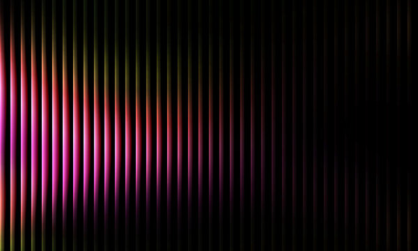 Dynamic vibrant vertical light streaks transition from bright pink and orange to deep purple and black creating an abstract futuristic backdrop - Powered by Adobe