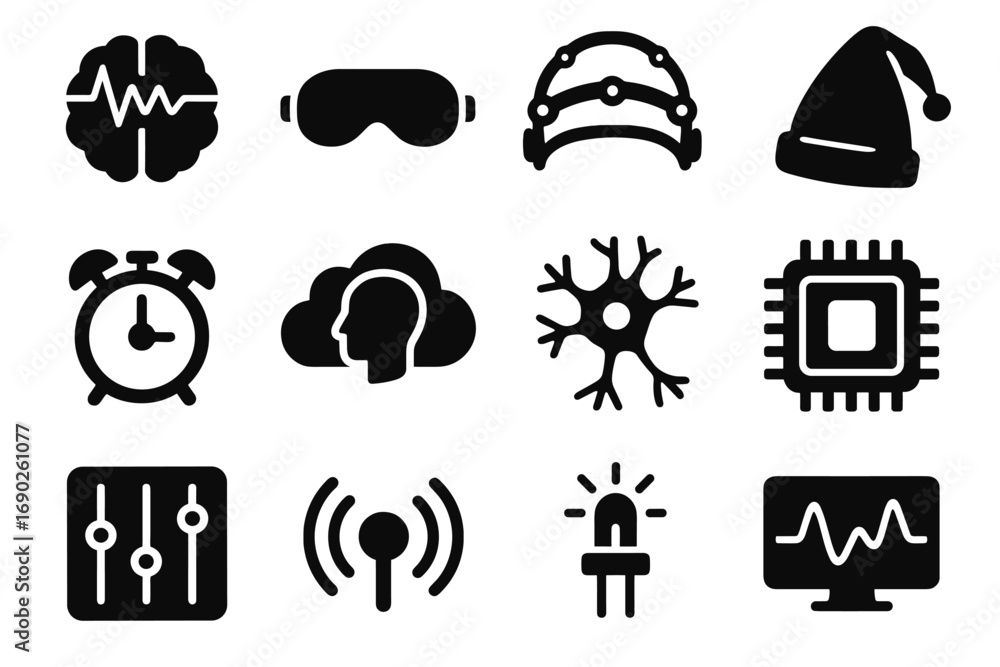 Poster control display neuron dream led icons panel vector transmitter icon hub wireless