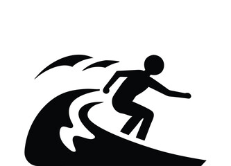 Silhouette of a surfer riding a wave dynamic action sports scene