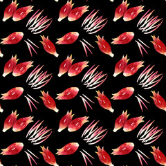 ミョウガのシームレスパターン　手描き水彩イラスト背景素材