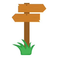 Vector wooden cartoon signs and banners isolated on white background, wooden planks, old wooden sign vector