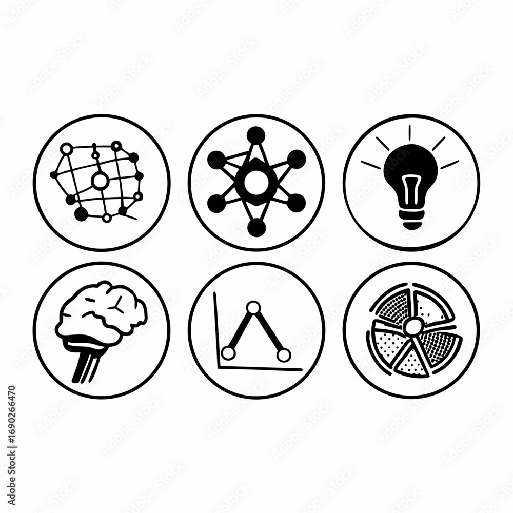 Poster illustration of data science and machine learning concepts