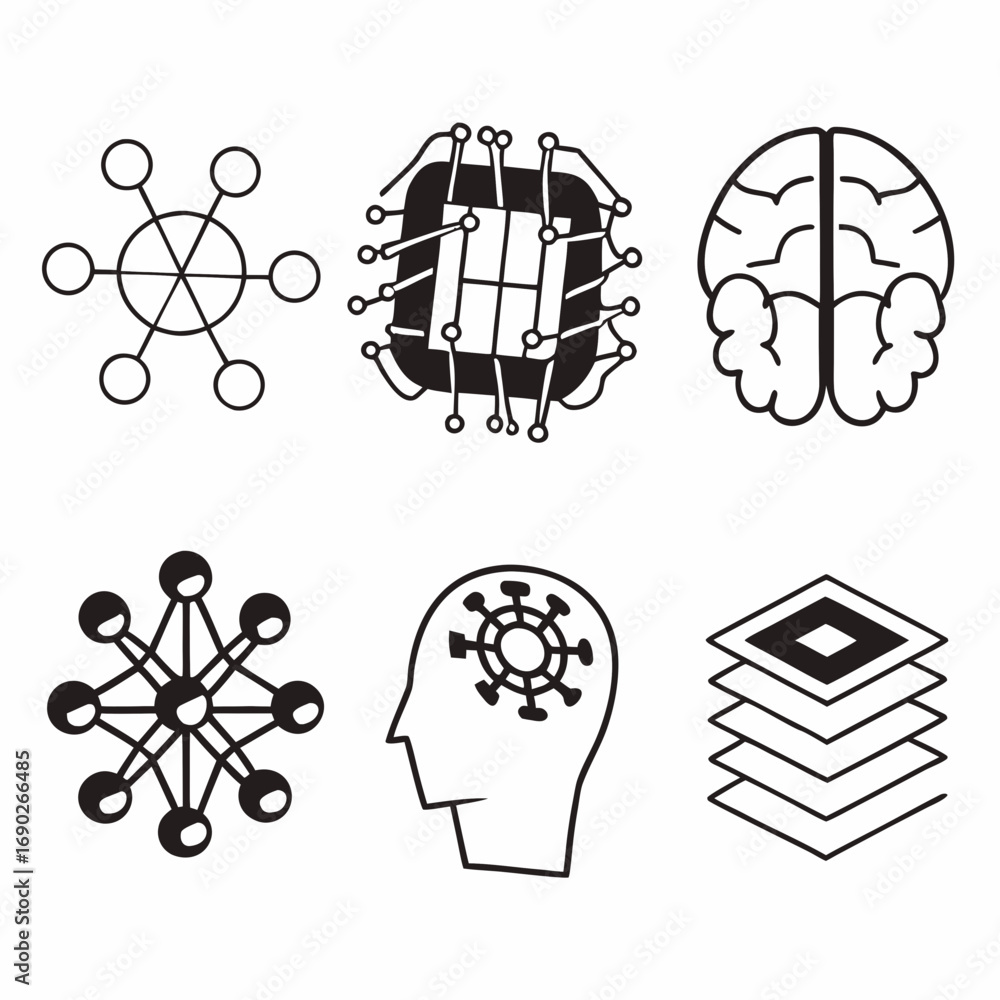 Poster illustration of artificial intelligence and machine learning concepts