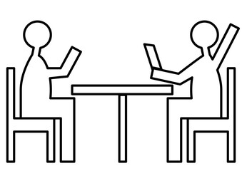 レストランでの注文シーンのピクトグラム