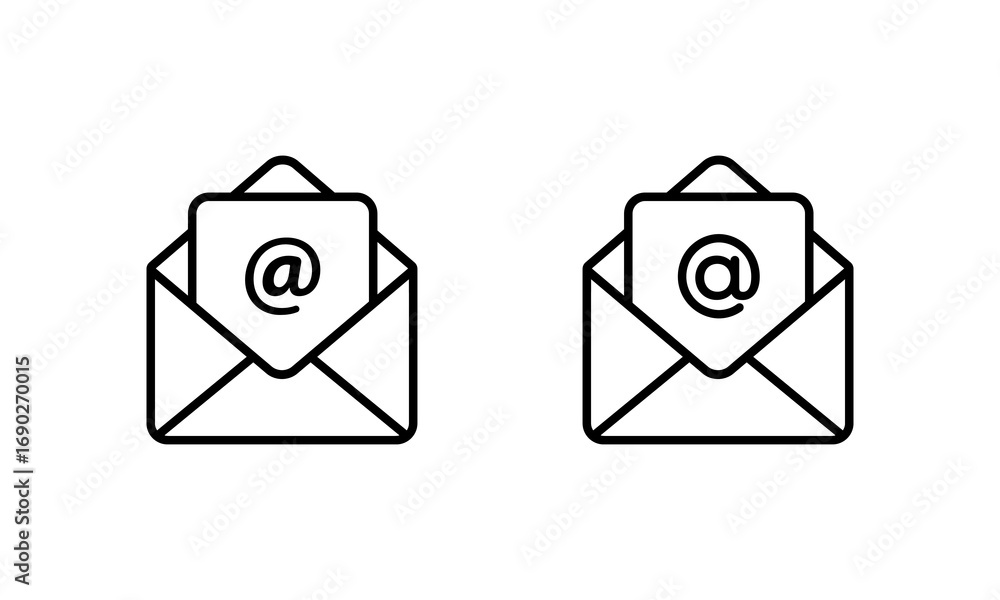 Poster Open email envelope icon. Mail inbox and communication message symbol