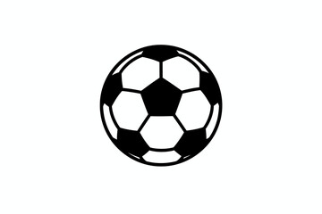 Fototapeta premium Simple black and white soccer ball graphic design.