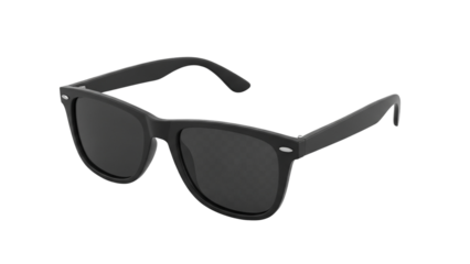 Stylish Black Sunglasses on Transparent Background Trendy Eyewear Design for Fashion