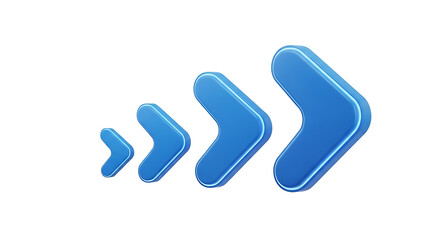 Progressive 3D Arrows Growth, Progress, and Forward Movement