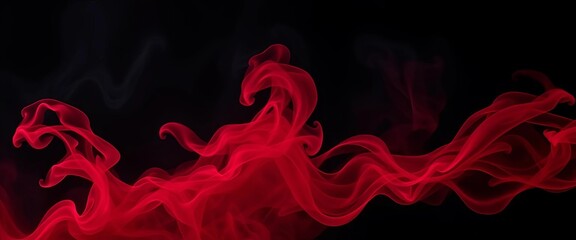 Crimson smoke billows and swirls across a stark black backdrop,  ethereal,  dynamic