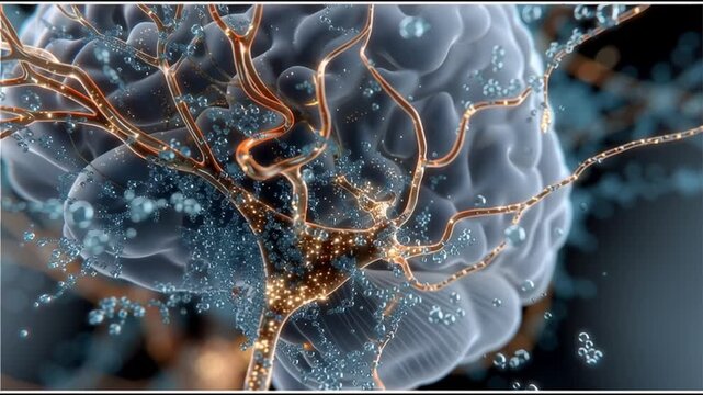 BDNF. Brain-Derived Neurotrophic Factor. Neuroplasticity. Brain health. Cognitive function. Abstract representation of neural networks and brain activity.