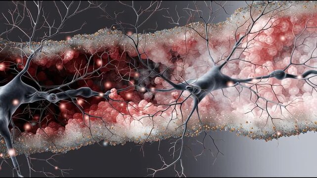 BDNF. Brain-Derived Neurotrophic Factor. Neuroplasticity. Brain health. Cognitive function. An artistic representation of neural cells and connections.