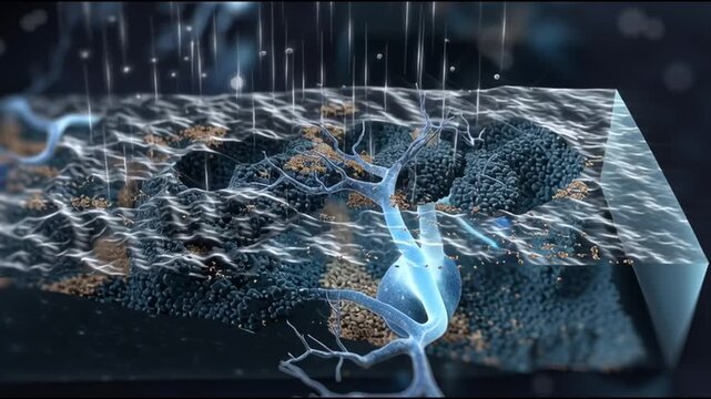 BDNF. Brain-Derived Neurotrophic Factor. Neuroplasticity. Brain health. Cognitive function. A detailed visual representation of neural networks in a digital medium.