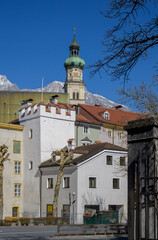 Historic church in the old town of Hall in Tirol