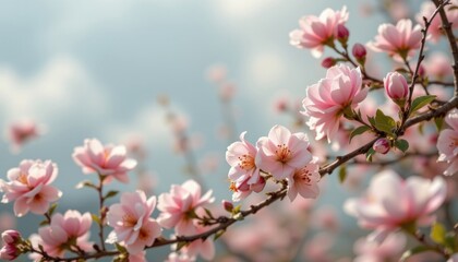 Fototapeta premium rose ivory bloom theme with pale blush with almond white, floating pastel ivory gradient, delicate rose mist, panoramic pastel shimmer, bright and pastel