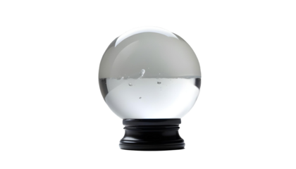 A shimmering glass ball set against a transparent backdrop, perfect for Halloween-themed decorations and witchcraft imagery