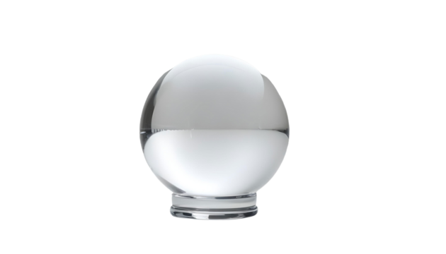 A glass orb glistening in front of a transparent background, capturing the essence of Halloween and witchcraft