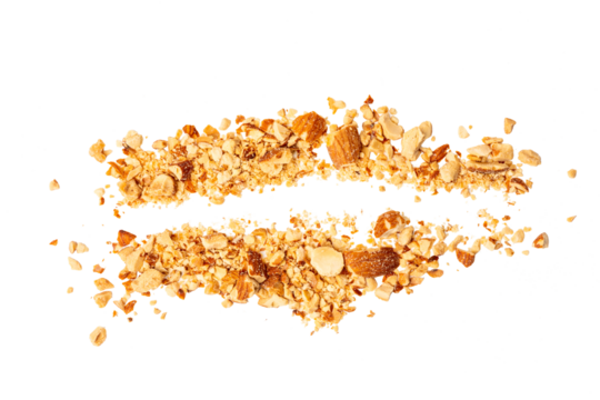 Photo of almond taken with a high-resolution camera using on a white background.