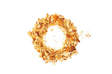 Photo of almond taken with a high-resolution camera using on a white background.