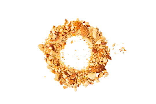 Photo of almond taken with a high-resolution camera using on a white background.