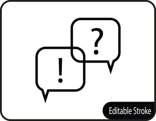 Fototapeta premium An icon representing communication, questions, answers, and frequently asked questions (FAQs), perfect for support centers, contact pages, and educational apps.
