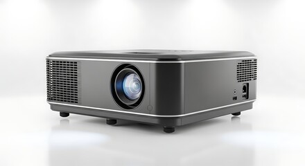 Modern projector isolated on white background for home theater system