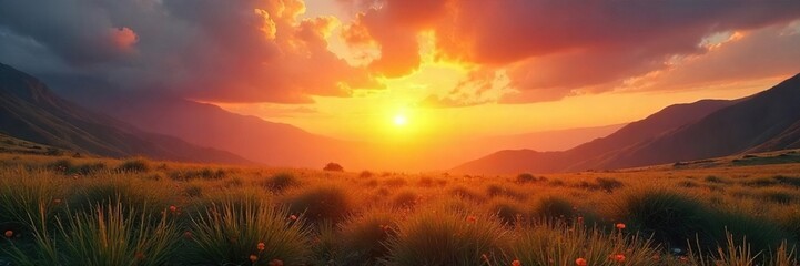 Serene landscape at sunrise, symbolizing spiritual awakening and the journey towards enlightenment Perfect for themes of hope, peace, and finding inner tranquility , salvation, peace, soul