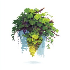 Artistic grape cluster illustration