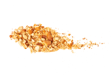 Photo of almond taken with a high-resolution camera using on a white background.