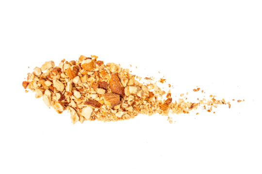 Photo of almond taken with a high-resolution camera using on a white background.