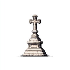Ornate stone cross monument