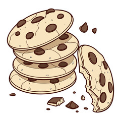 Cute cookies pattern background vector design