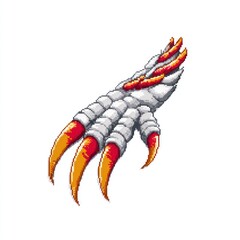 Pixelated claw illustration