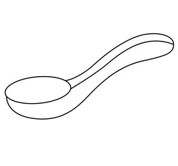 Cute cartoon hand drawn vector spoon or ladle outline.