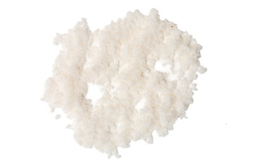 Photo of salt taken with a high-resolution camera using on a white background.
