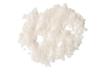 Photo of salt taken with a high-resolution camera using on a white background.