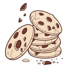 Cute cookies pattern background vector design