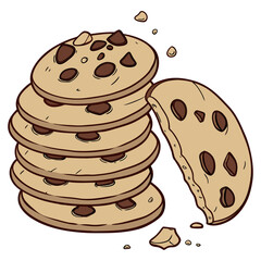 Cute cookies pattern background vector design