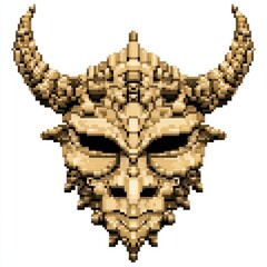 Pixelated dragon mask design